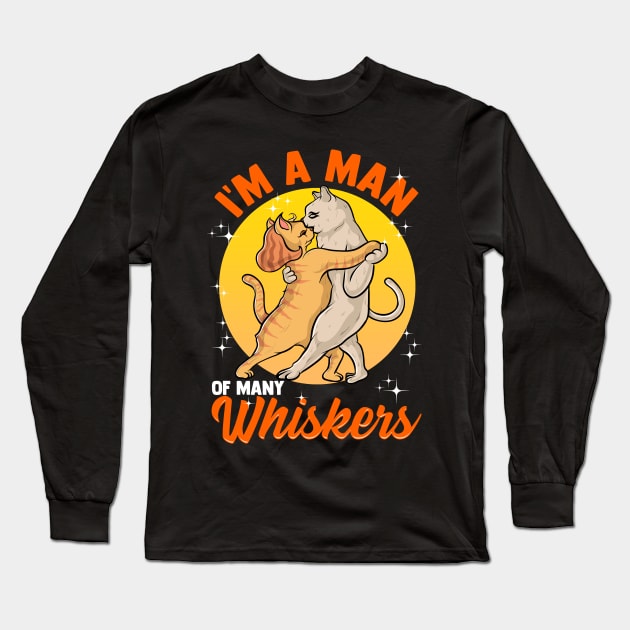 Ballroom Dance Cat I'm a Man Of Many Whiskers Long Sleeve T-Shirt by Ramadangonim